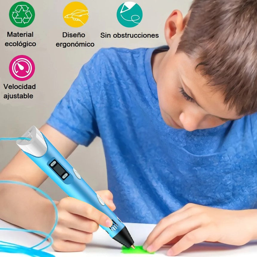 Bolígrafo 3D para Niños - Juguete Educativo Creativo y Divertido