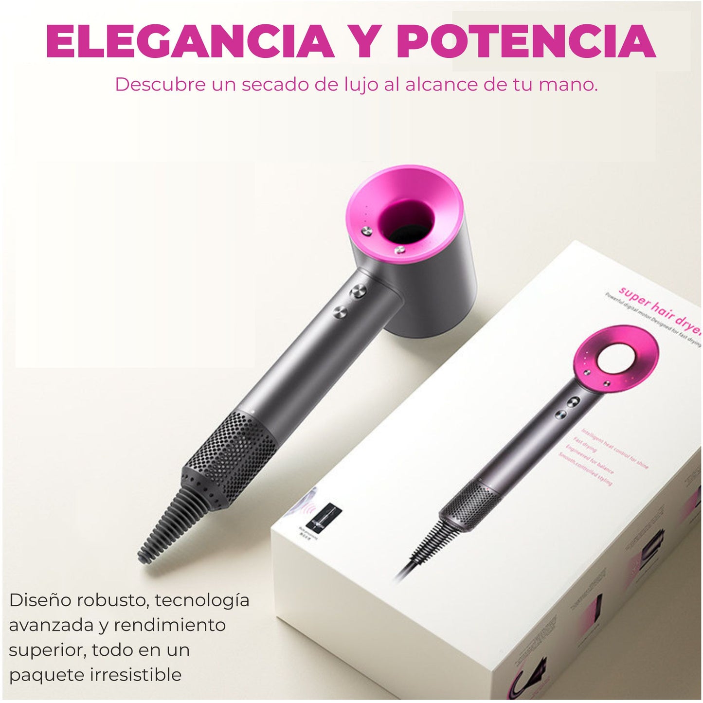 Secador de Pelo de Iones Super Hair Dryer Pro by Vonala - 110.000 RPM - 1500W