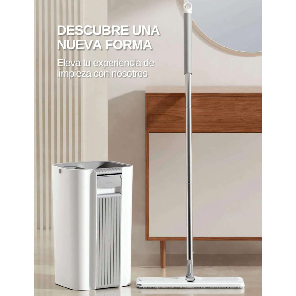 Mopa Fregona con Cubo Escurridor ComfortClean para Limpiar Azulejos, Suelos y Paredes