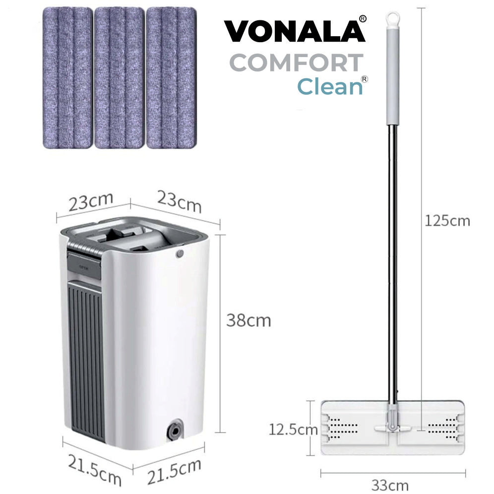 Mopa Fregona con Cubo Escurridor ComfortClean para Limpiar Azulejos, Suelos y Paredes