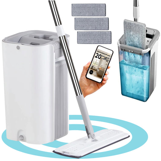 Mopa Fregona con Cubo Escurridor ComfortClean para Limpiar Azulejos, Suelos y Paredes