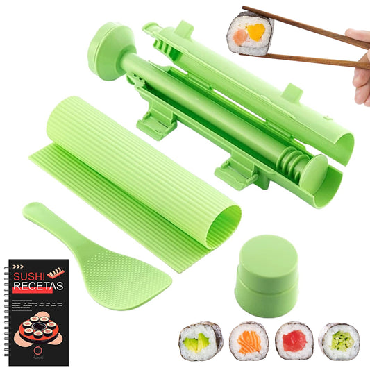 Kit Sushi, Sushi Maker con Libro de Recetas de Arroz Sushi, Maquina para Hacer Sushi en Casa