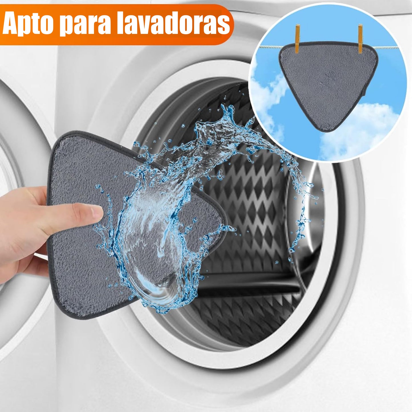 Pack de 6 Paños de microfibra para la mopa triangular Swift360