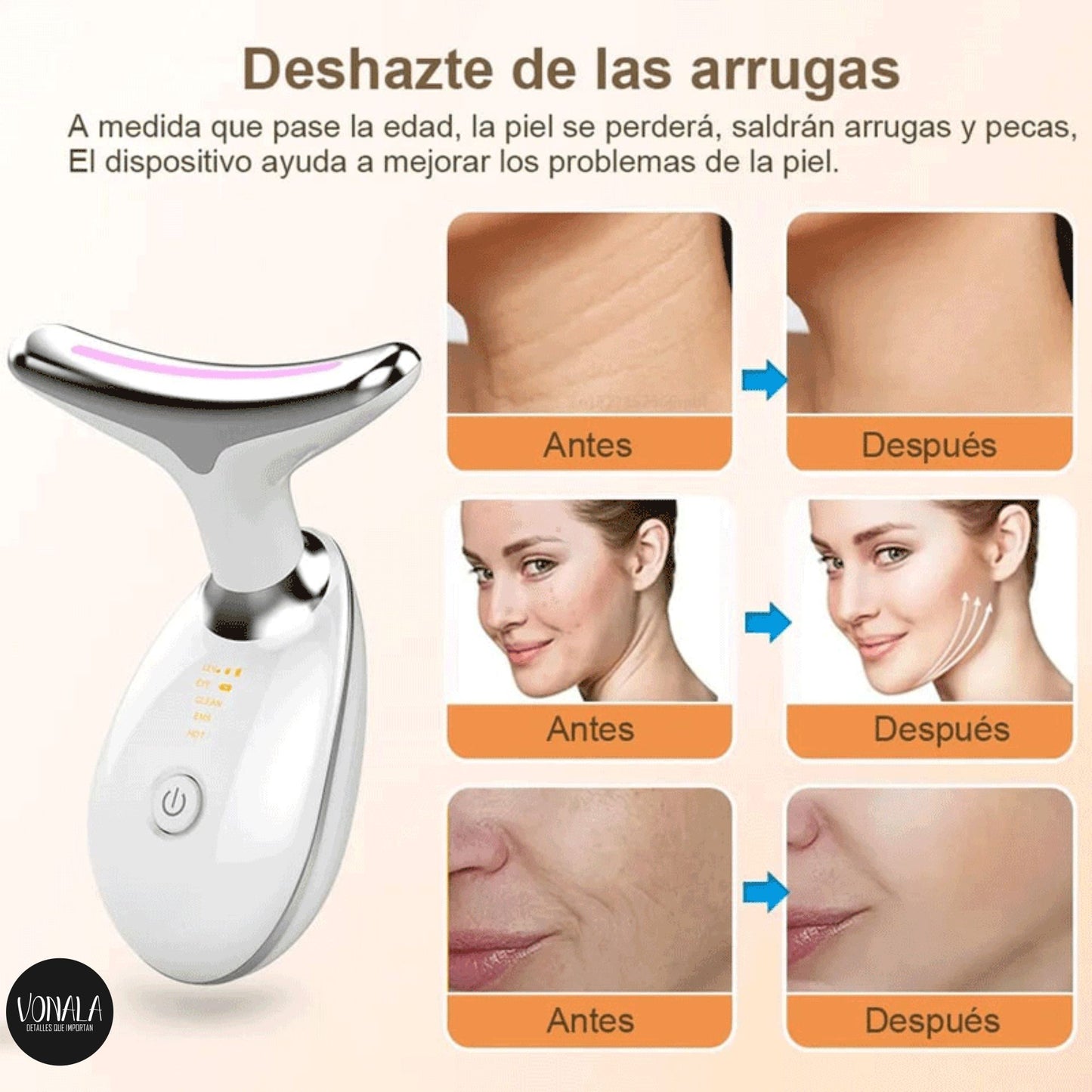 Masajeador antiarrugas facial RenovaSkin Pro by Vonala