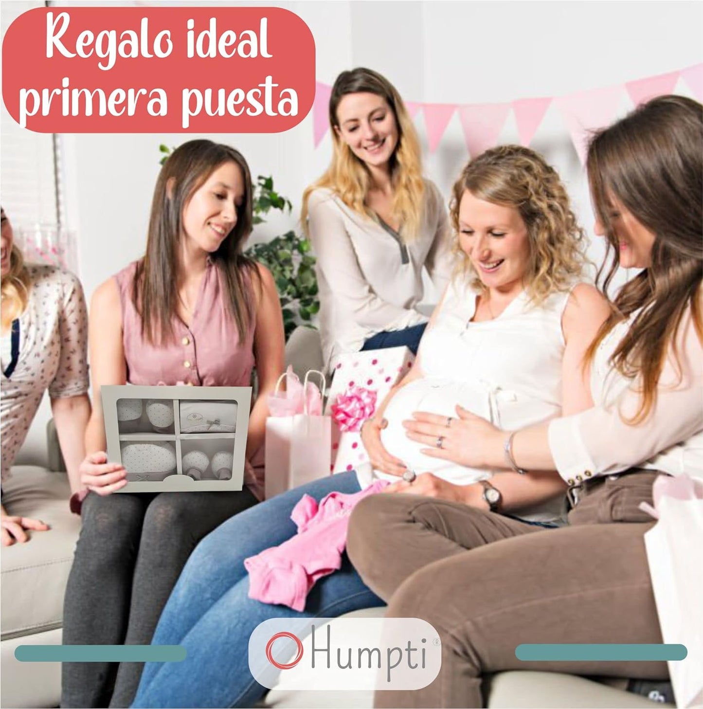 Regalos originales para recien nacidos - Set de gorro, patucos, manoplas y babero bebe recien nacido Gamberritos