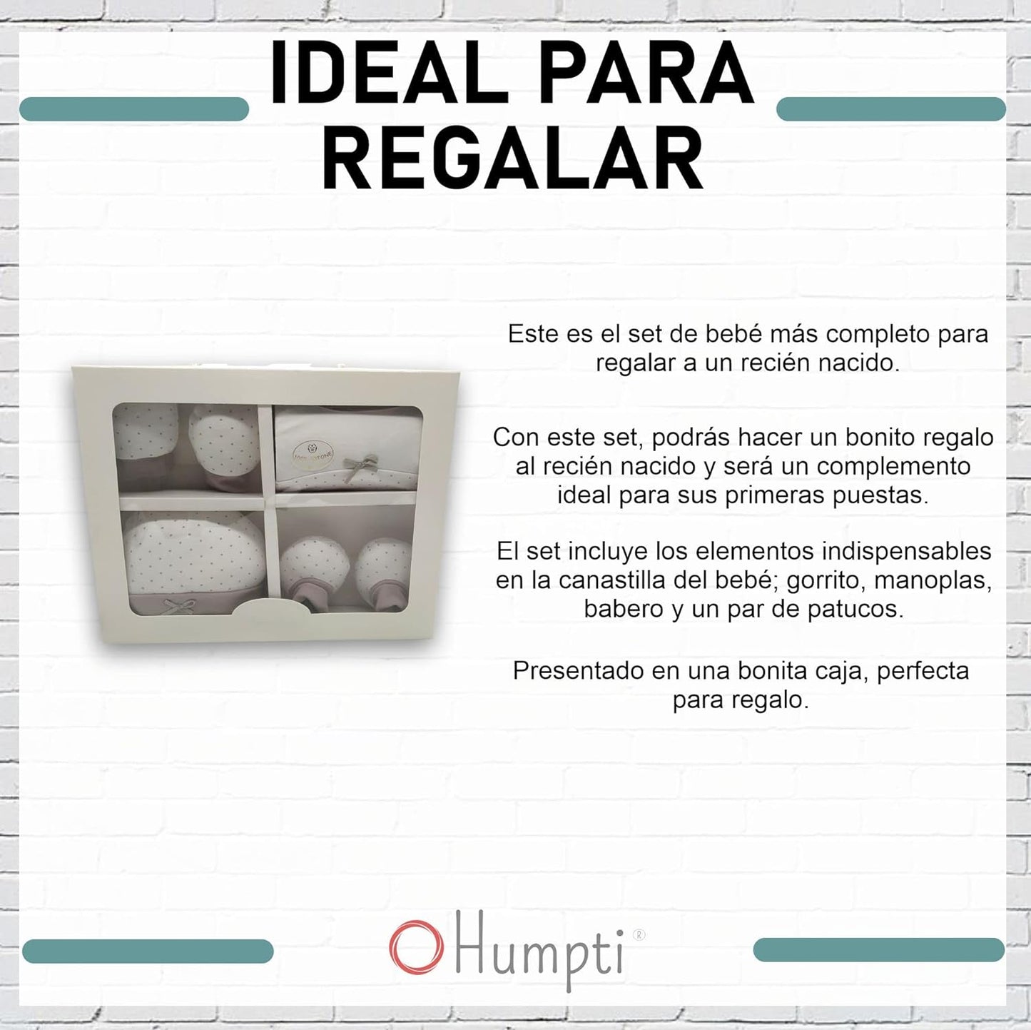 Regalos originales para recien nacidos - Set de gorro, patucos, manoplas y babero bebe recien nacido Gamberritos